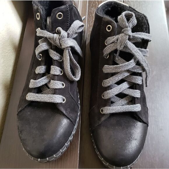 Andia Fora raset suede lace up black sneaker 38/7.5 - Picture 6 of 10